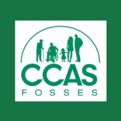 Logo du CCAS de la ville de Fosses sur fond vert